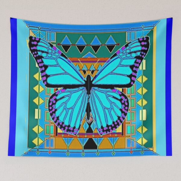 Item preview, BLUE SHADES  MONARCH BUTTERFLY PATTERN  ABSTRACT ART designed and sold by sharlesart.