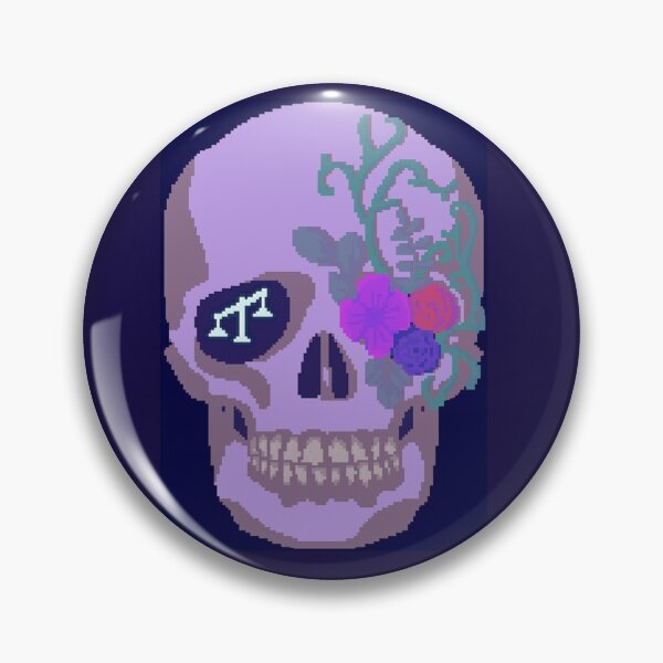 Item preview, Pixel Skull with Flowers and Scale designed and sold by RandomDuck2060.