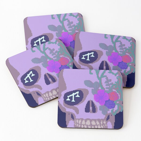 Item preview, Pixel Skull with Flowers and Scale designed and sold by RandomDuck2060.