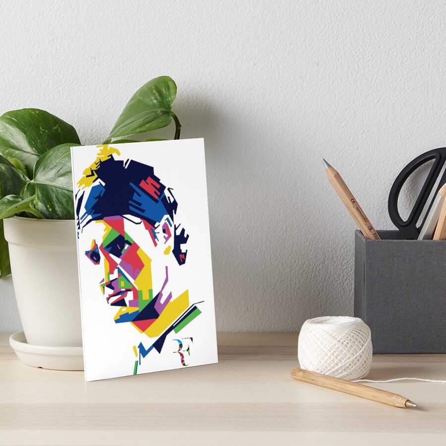 Roger Federer art Art Board Print