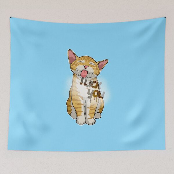 Item preview, Licking cat designed and sold by HandsomeCat.