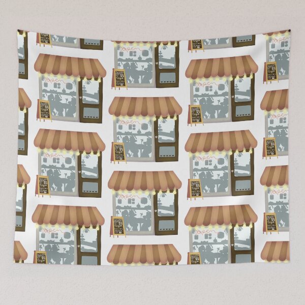 Item preview, Cozy adorable coffee shop entrance! designed and sold by jadefujiwara.