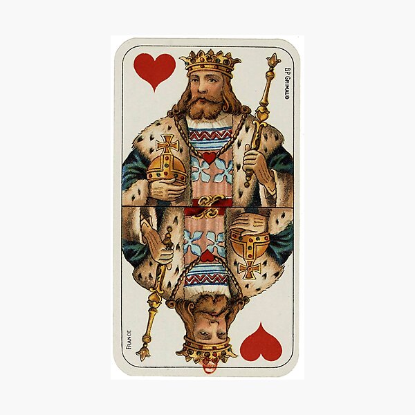 Item preview, Vintage King of Hearts Card designed and sold by Pisceano.