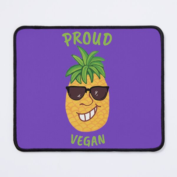 Item preview, Pineapple Proud Vegan, funny pineapple cartoon face wearing sunglasses designed and sold by Crystal Raymond.