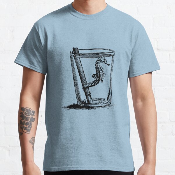 Seepferdchen im Wasserglas - schwarz Classic T-Shirt