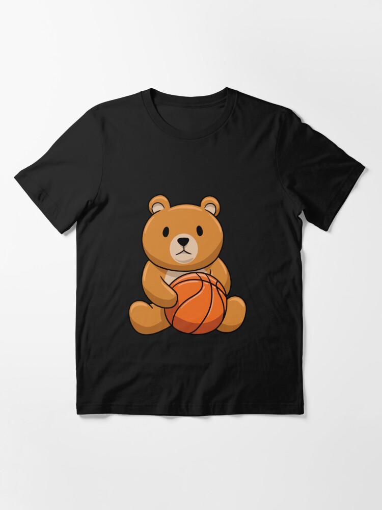  Lindo oso de peluche jugando baloncesto manga larga camiseta :  Deportes y Actividades al Aire Libre