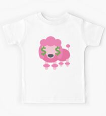 Rosa Pudel-Hund Emoji-Geld-Gesicht Kinder T-Shirt