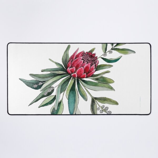 Item preview, Protea flower Watercolor on white designed and sold by MagentaRose.