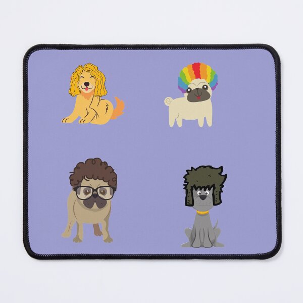 Item preview, Dogs in wigs/cute Dog Wigs/ Funny dog haircuts/ four dog wig stickers designed and sold by haRexia.