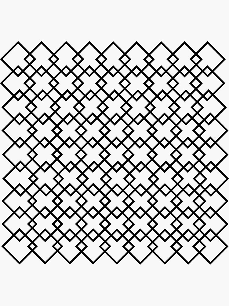 Black and White Chevron Rhombus Pattern Sticker for Sale by All