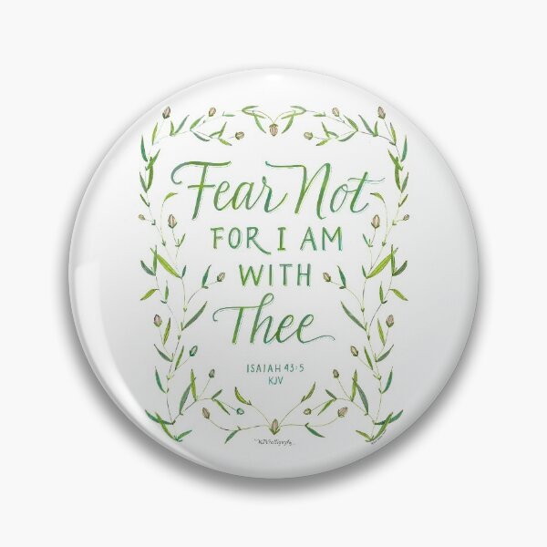 Item preview, Scripture Art of Isaiah 43:5 KJV | Fear Not for I Am with Thee | Green designed and sold by KJVCalligraphy.