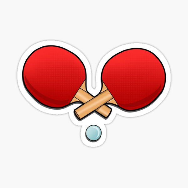 Sticker Illustration de joueur de tennis de table de dessin animé 