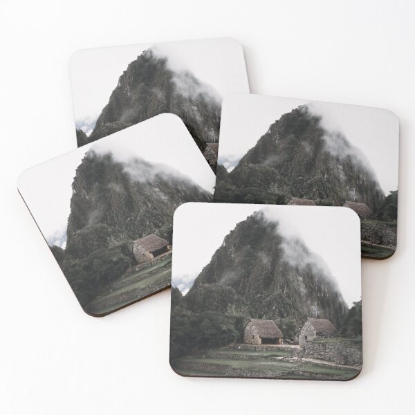 Item preview, Cloudy moody Machu Picchu Andes mountain houses | Peru designed and sold by photofelix-.
