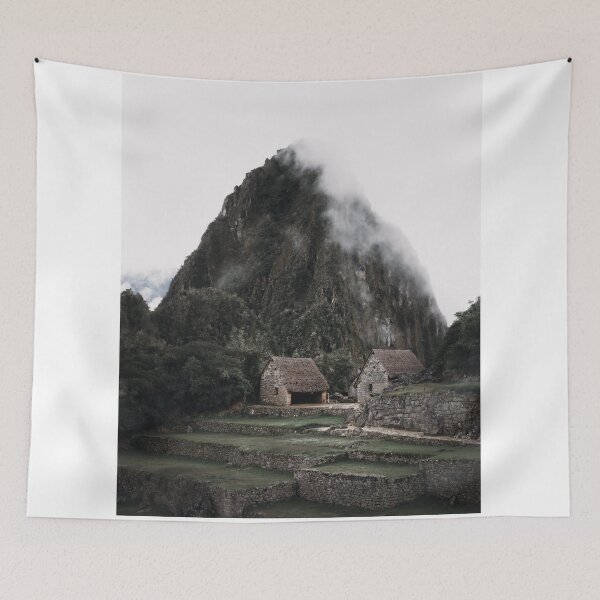 Item preview, Cloudy moody Machu Picchu Andes mountain houses | Peru designed and sold by photofelix-.