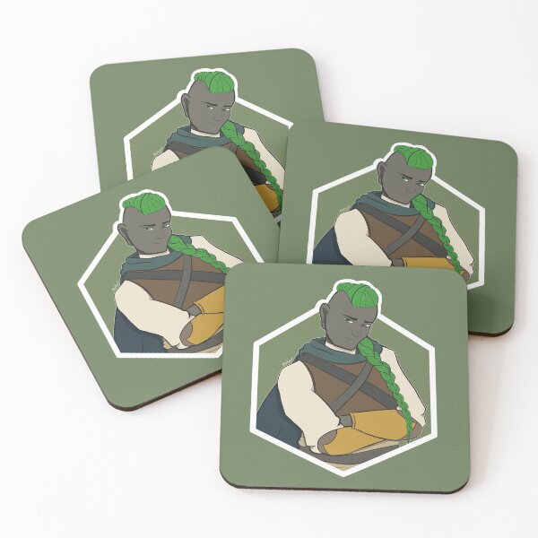 Item preview, Fir Elise - Earth Genasi Rogue (green background) designed and sold by HollyCat.