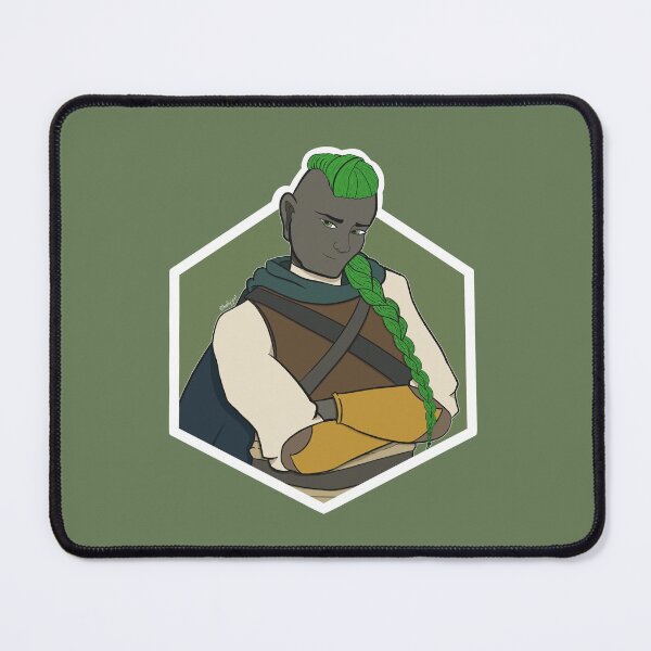 Item preview, Fir Elise - Earth Genasi Rogue (green background) designed and sold by HollyCat.
