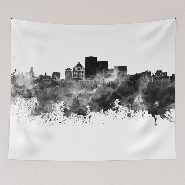 Item preview, Rochester NY skyline in black watercolor designed and sold by paulrommer.