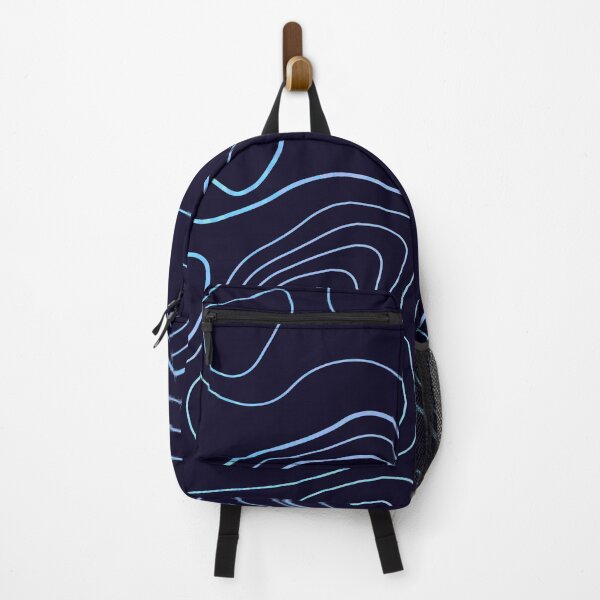 Item preview, Topography 13 - Neon Blue Colored Lines designed and sold by gaming-pads.