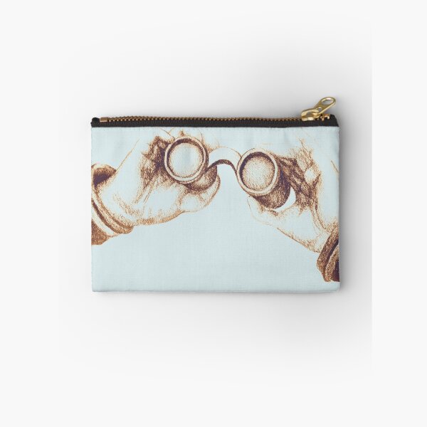 Item preview, Colorful detailed drawing of hand holding binoculars. Illustration designed and sold by oanaunciuleanu.