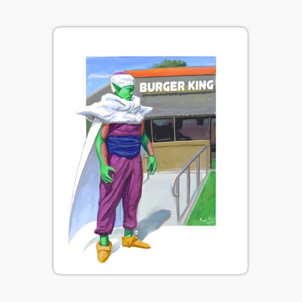 "Piccolo at burger king" Sticker for Sale by Spedbop2k Redbubble