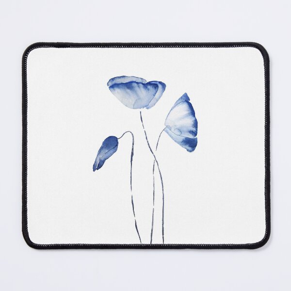 Item preview, hand painted indigo poppy watercolor  designed and sold by ColorandColor.