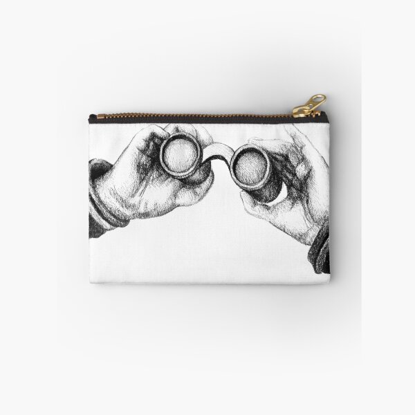 Item preview, Colorful detailed drawing of hand holding binoculars. Illustration designed and sold by oanaunciuleanu.