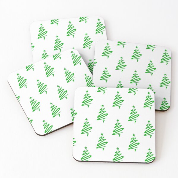 Item preview, Green Christmas Tree Pattern on White Background- Season designed and sold by Lisa Thomas.