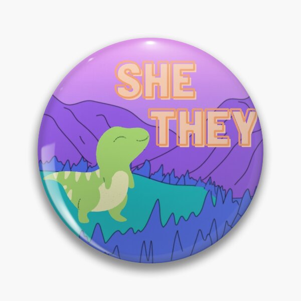 Item preview, She They Dino Pronouns designed and sold by LyssaByssa.