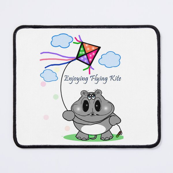 Item preview, Hippo  Enjoying Flying Kite designed and sold by Shirley cute art .