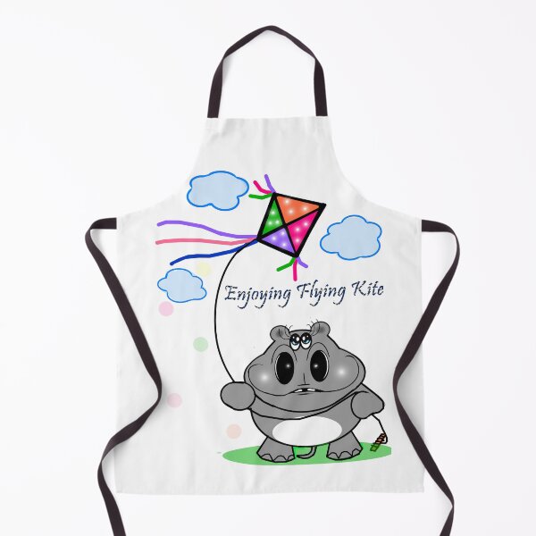 Item preview, Hippo Enjoying Flying Kite designed and sold by Shirley cute art .