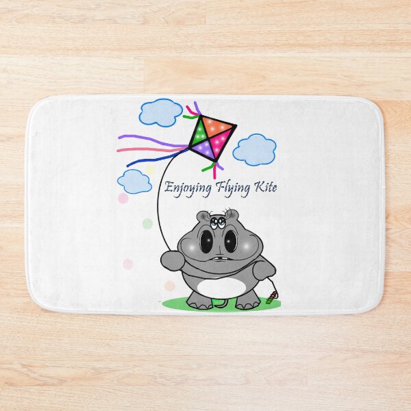 Item preview, Hippo  Enjoying Flying Kite designed and sold by Shirley cute art .