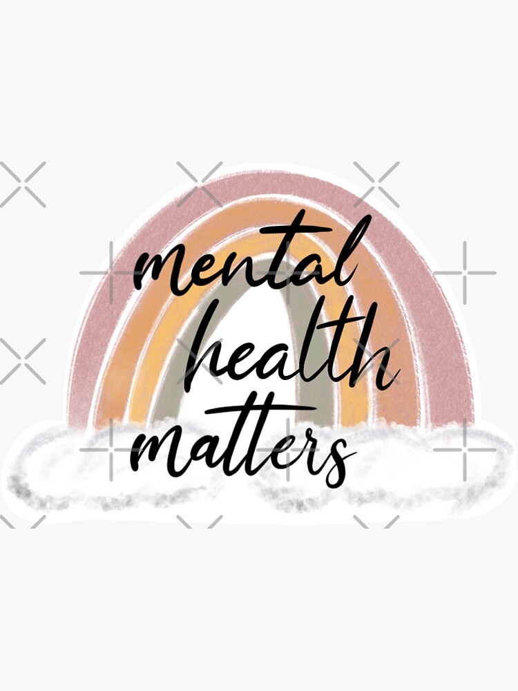 "Mental Health Matters Rainbow" Sticker for Sale by IvyKwanDesigns