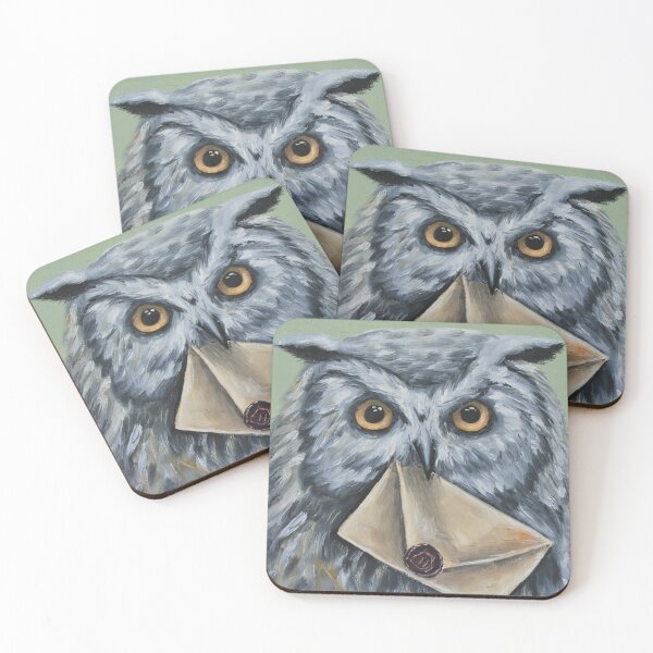 Item preview, Owl post oil painting designed and sold by ArtbyTreva.