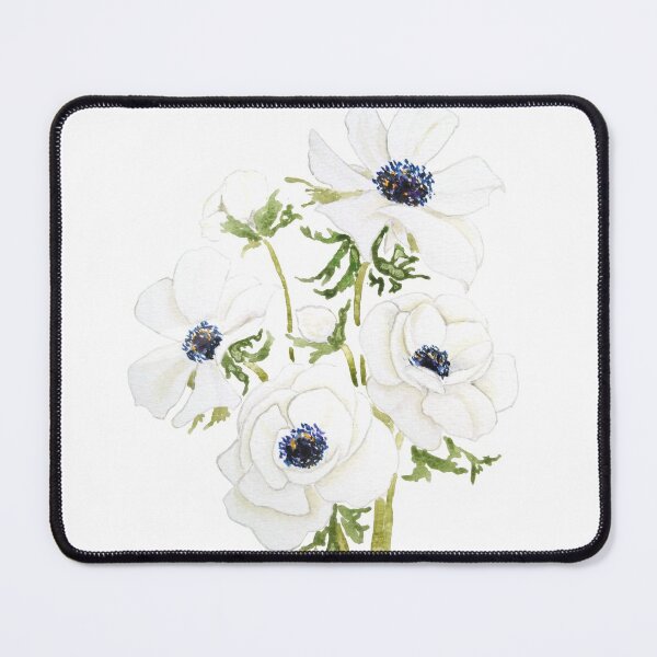 Item preview, hand painted white anemone flower  watercolor painting  designed and sold by ColorandColor.