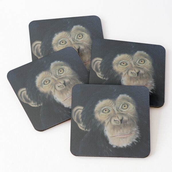 Item preview, Chimpanzee oil painting designed and sold by ArtbyTreva.