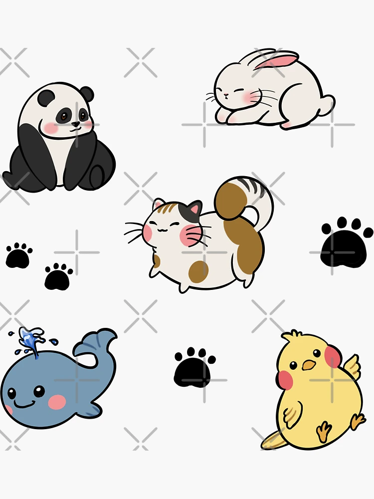 Chubby Animals Cute Stickers Fun Craft Stickers for Kids