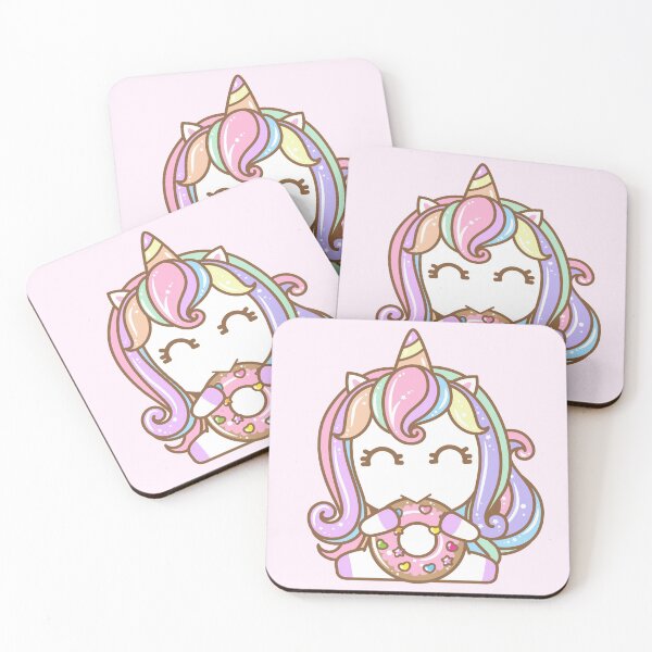 Item preview, Kawaii Unicorn Rainbow Eating Donut designed and sold by Simplyy  Unique.