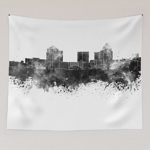 Item preview, Greensboro skyline in black watercolor designed and sold by paulrommer.