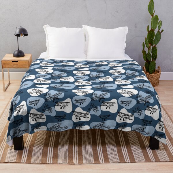 Item preview, Biplanes & Clouds - Blue designed and sold by PlaneNsimple.