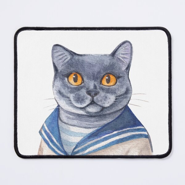Item preview, Blue British shorthair cat designed and sold by Kaoryn Chan.