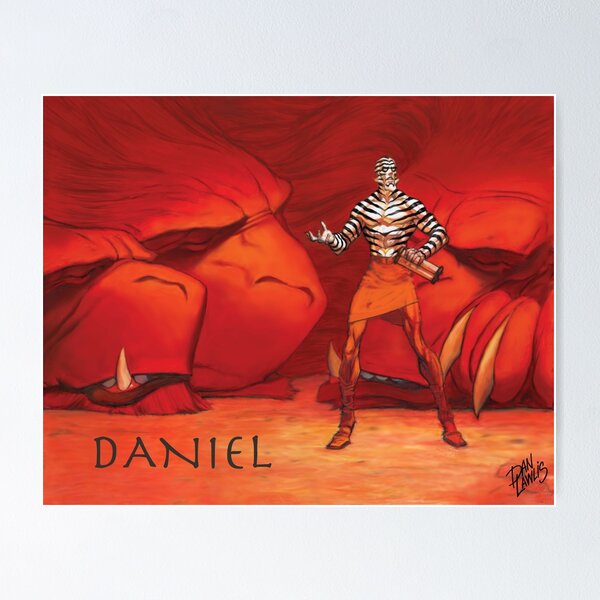 Daniel and the Lions Den by Dan Lawlis Poster