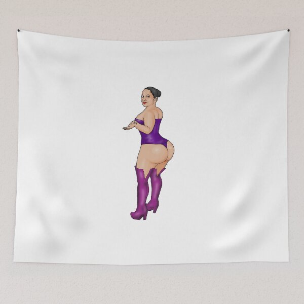 Artikelvorschau, Fetisch-Pin-Up im lilanen Outfit entworfen und verkauft von PinUpsandPulp.