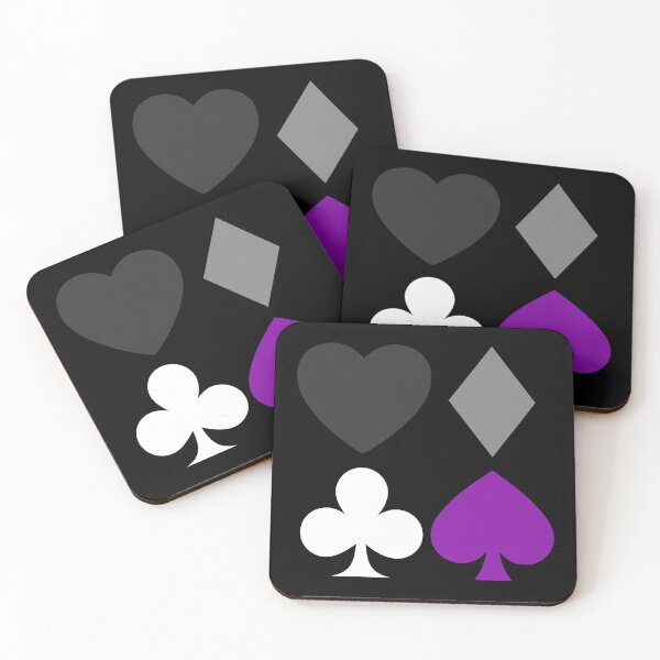 Item preview, Card Suits Square. Asexual Pride designed and sold by Subtle Pride Shop.