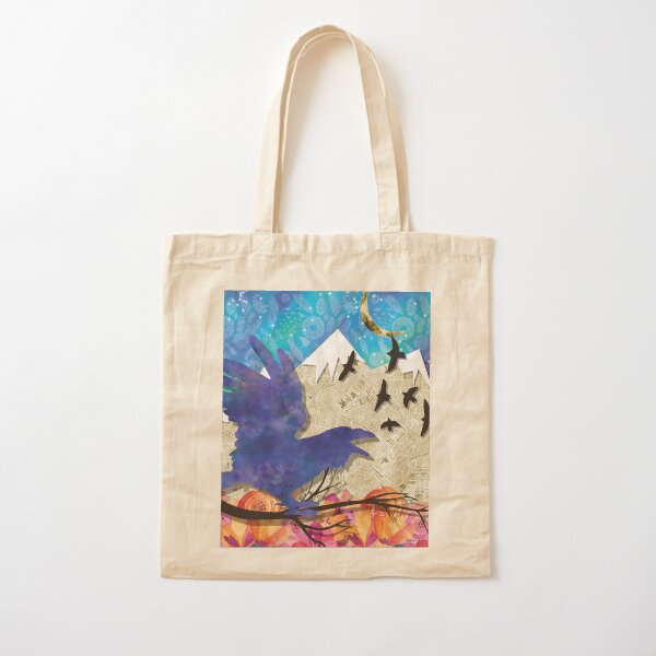Crow Mountain Cotton Tote Bag