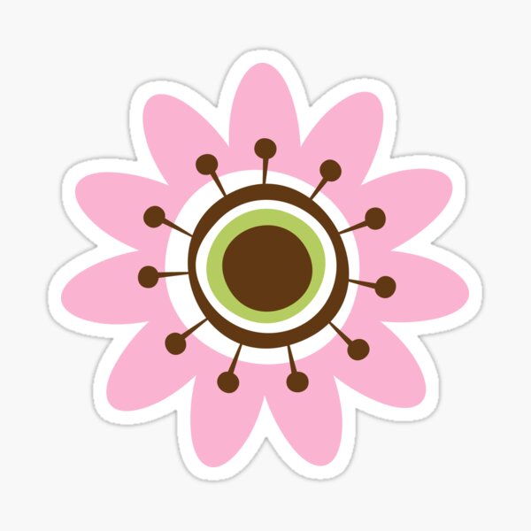 Item preview, Pink retro flower sticker designed and sold by Mhea.