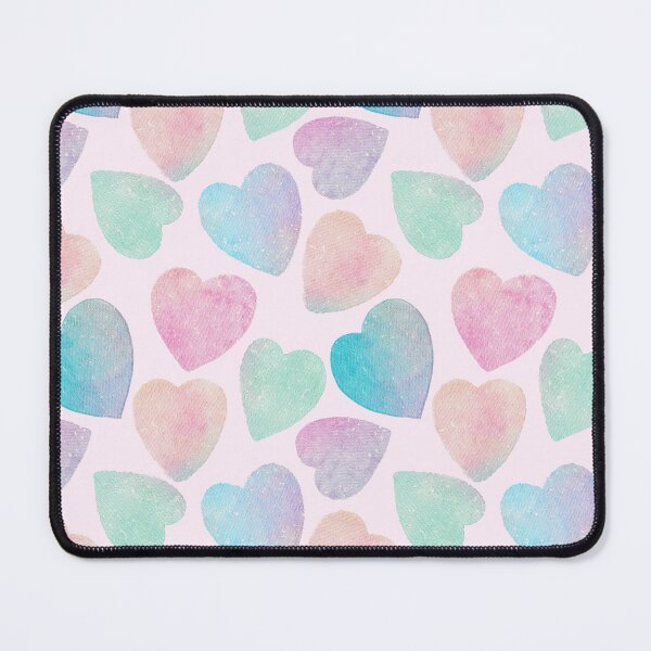 Item preview, Watercolor textured pink hearts designed and sold by inkbearblue.