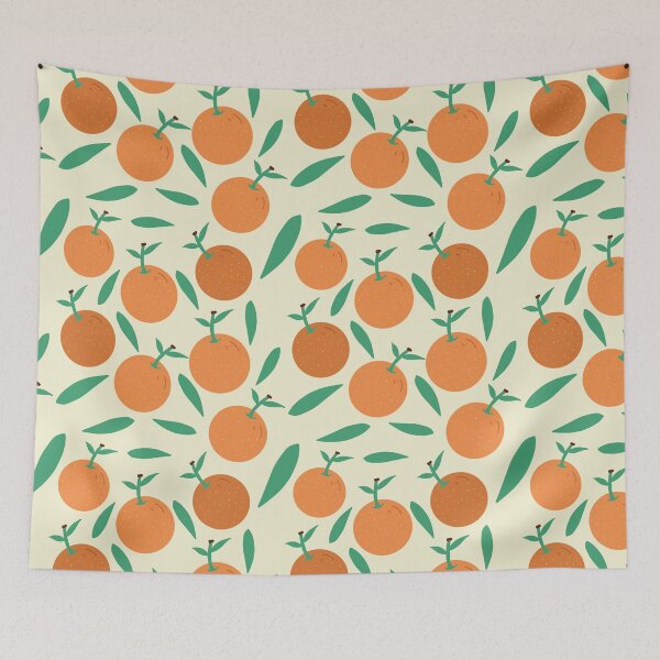 Item preview, Orange and leaves illustrations pattern designed and sold by FashionN5.