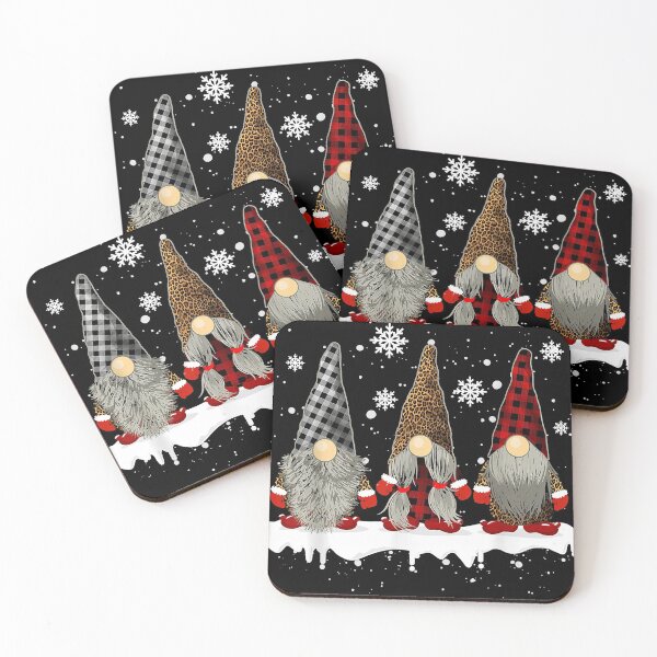Item preview, Three Gnomes In Leopard Printed Buffalo Plaid Christmas Gift designed and sold by JoelleKey.