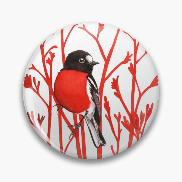 Item preview, Scarlet Robin on Red Kangaroo Paws designed and sold by PollaPosavec.