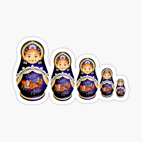 Vista previa del artículo con la obra «Matrioshka navideña», diseñado y vendido por UniverseOfStars.